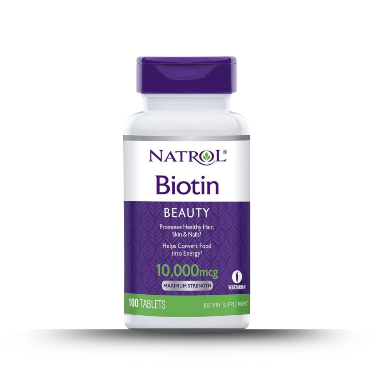 Natrol Biotin 10,000 mcg 100 Tablets – High Potency Supplement for Hair Growth, Strong Nails & Glowing Skin